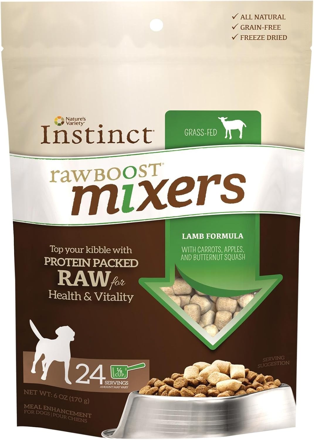 Nature'S Variety Instinct Raw Boost Freeze Dried Mixers Grain Free Dog Meal Topper - Lamb - 6 Oz