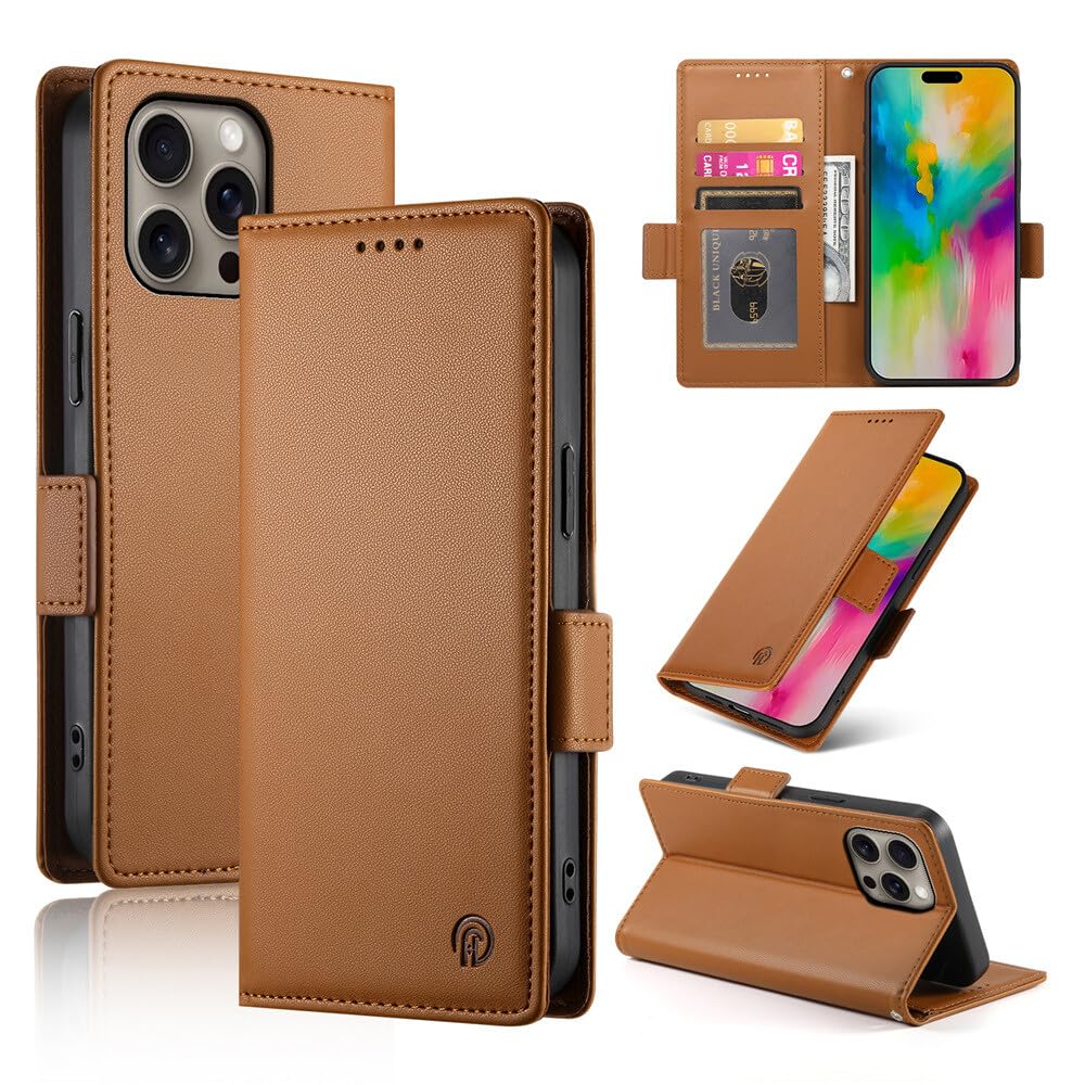 Étui de protection iPhone 15 Pro Max marron, un cadeau utile et chic - 4