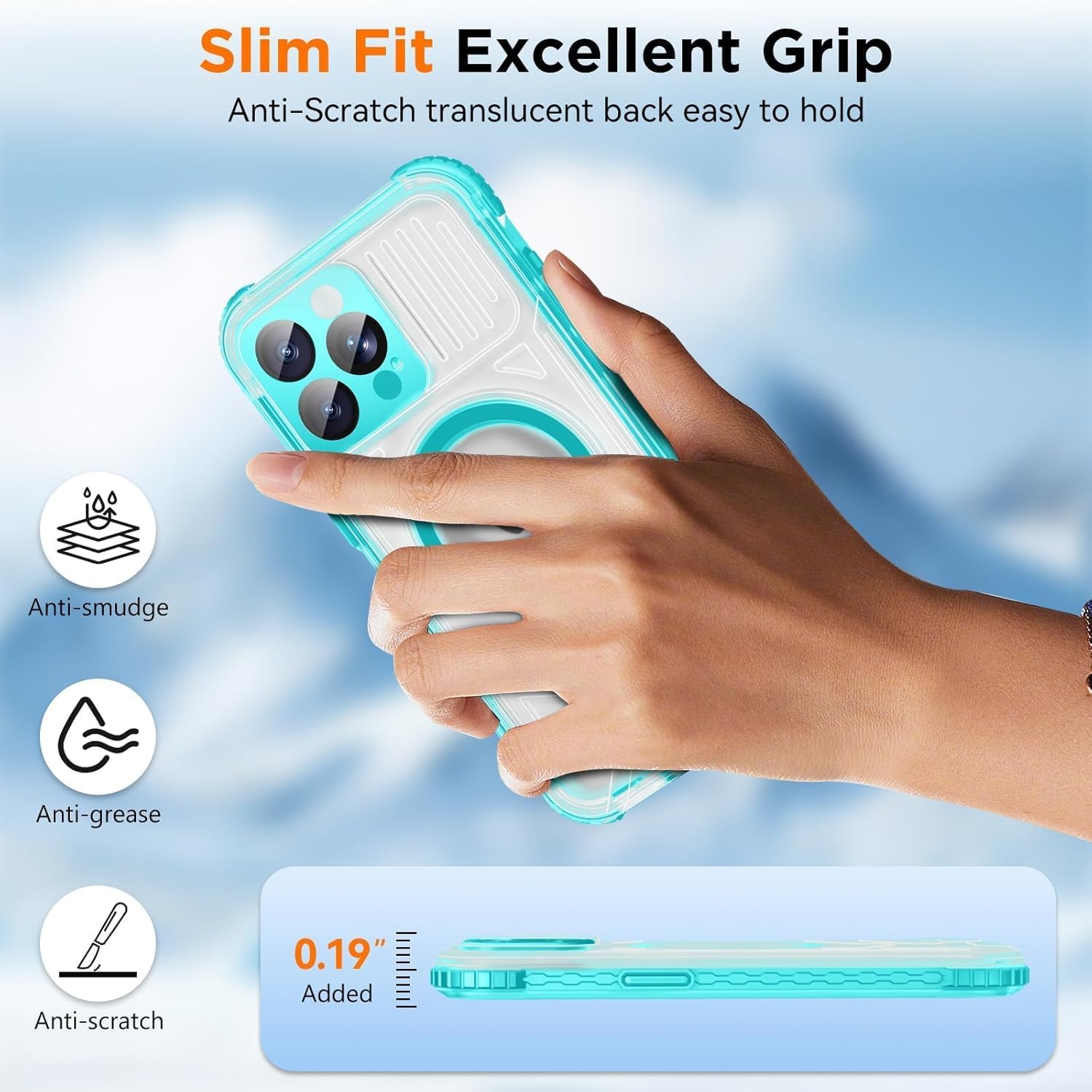 WIFORT Waterproof Phone Case for iPhone 15 Pro Teal | IP68 Underwater, Dustproof, Built-in Screen, 15FT Military Shockproof, 360 Full Body Sealed Protection Cover, Magnetic, Frosted, 6.1"