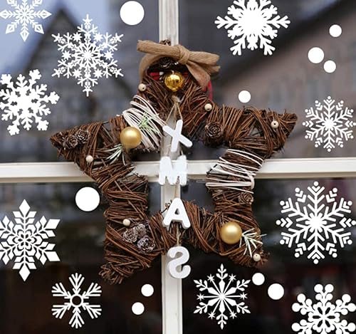 Miniatura 2 de Copos de nieve de Navidad, 294 unidades, decoraciones de Navidad, calcomanías de copo de nieve blancas de invierno para el país de las maravillas de