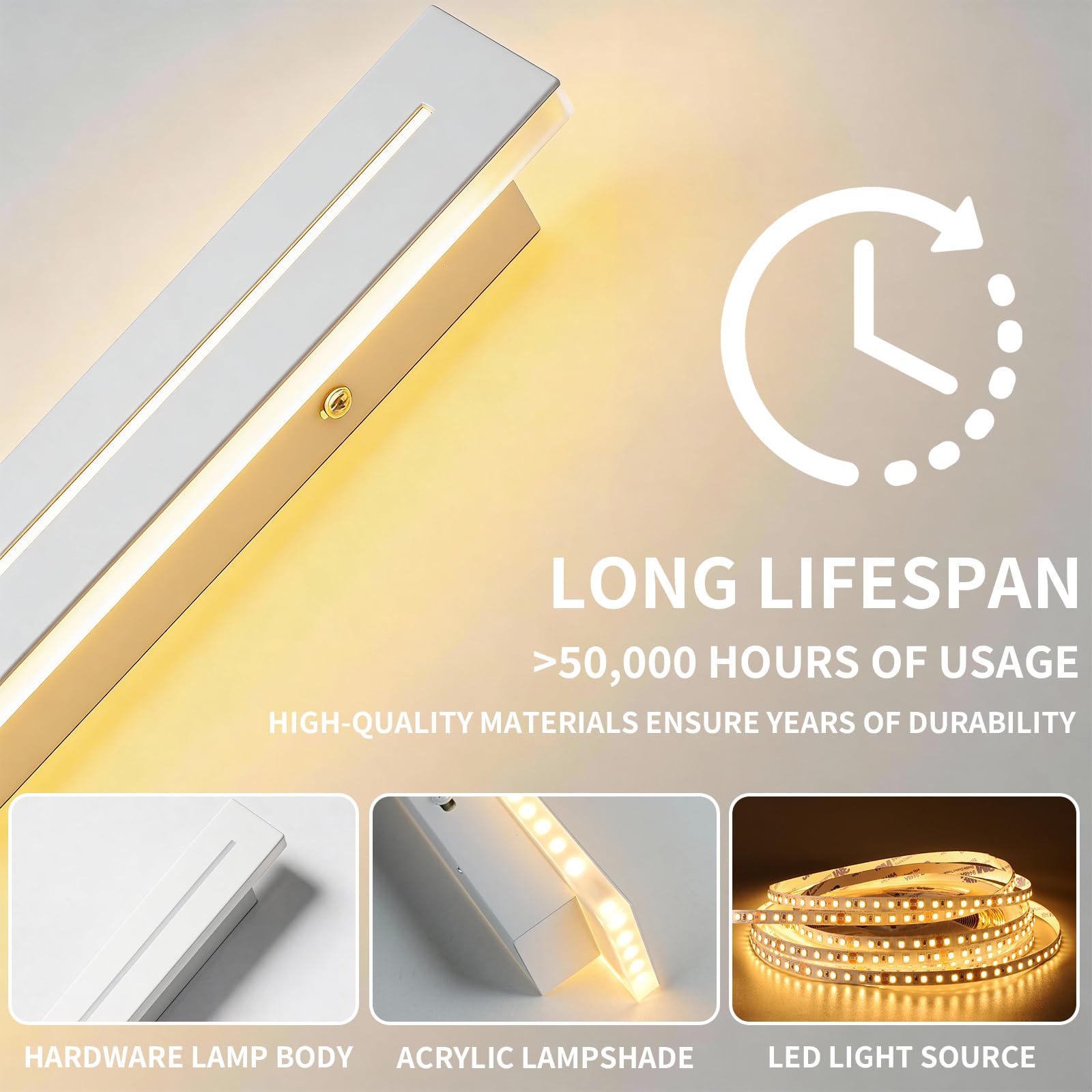 15W LED Wandleuchte Innen 60CM Wandlampe mit Fernbedienung