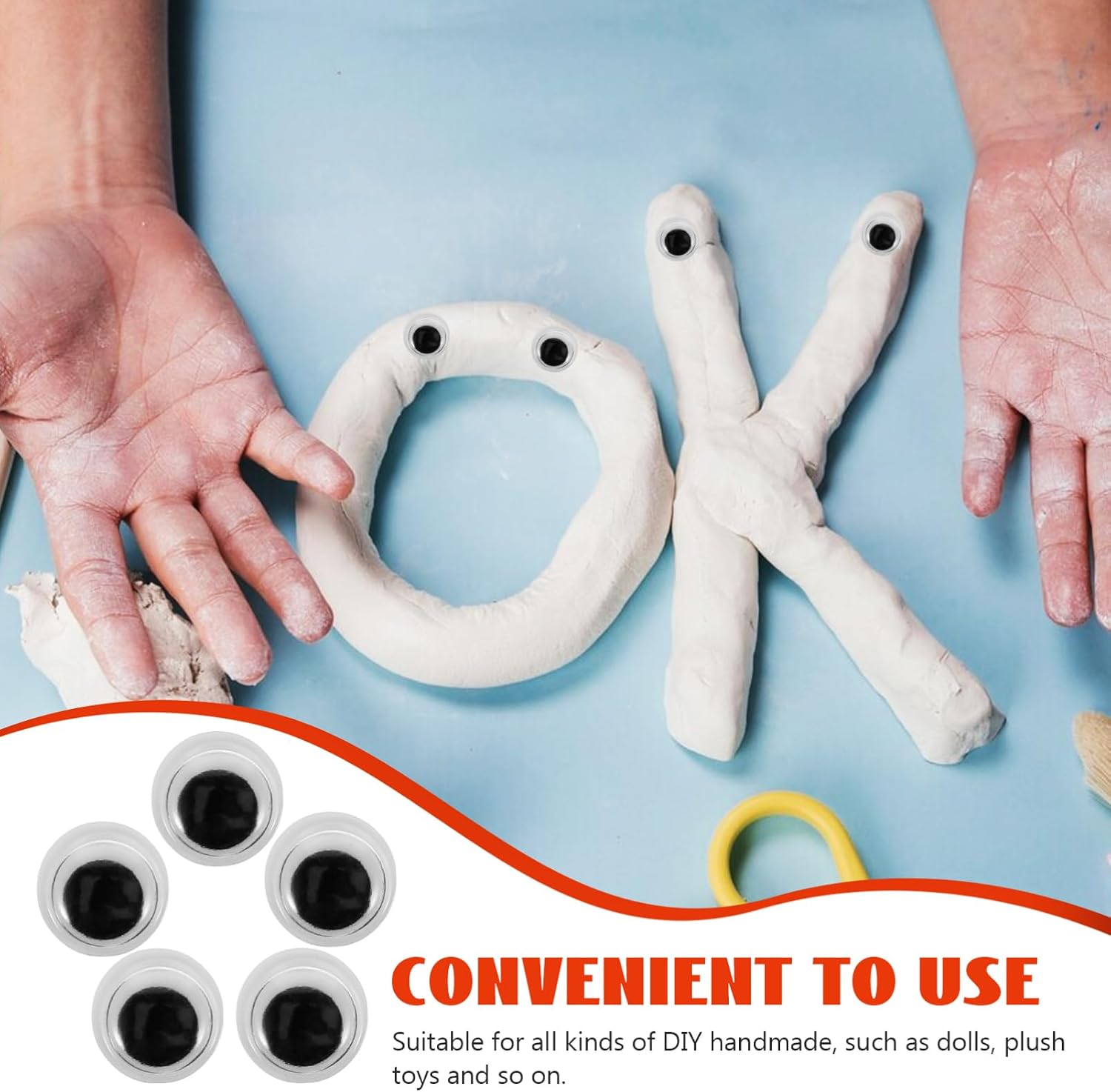 ULDIGI 400pcs Self-Adhesive Doll Eyes and Movable Eyes for Crafts Puppets Dolls and Decorations Convenient Bottle