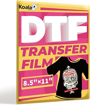 Koala DTF Transfer Film 8.5x11 In, 50 Sheets Double-Sided Matte DTF Paper
