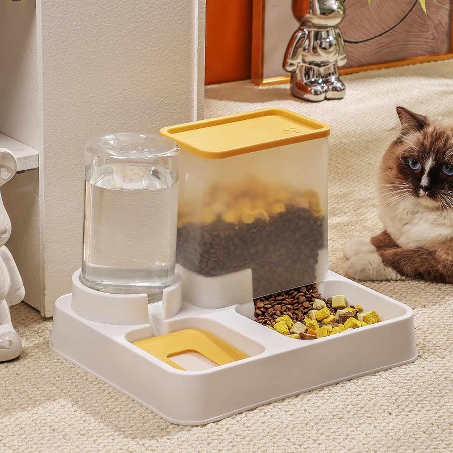 New Pet Water Dispenser Cat Bowl Integrated Cat Automatic Feeding Device Dry Wet Separation Cat Water Dispenser