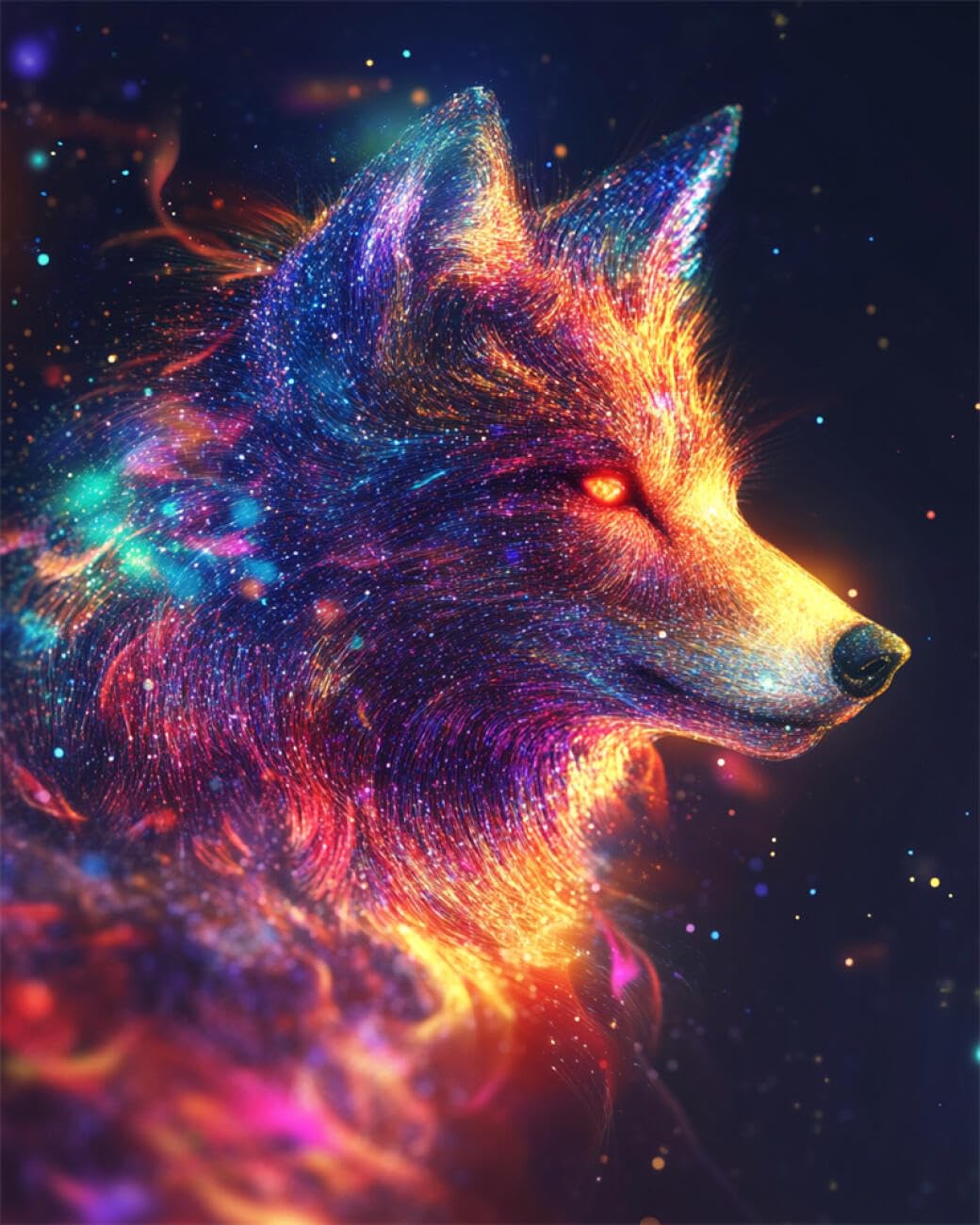 RKFLGEW DIY Embroidery Set Anime Wolf 30x40cm