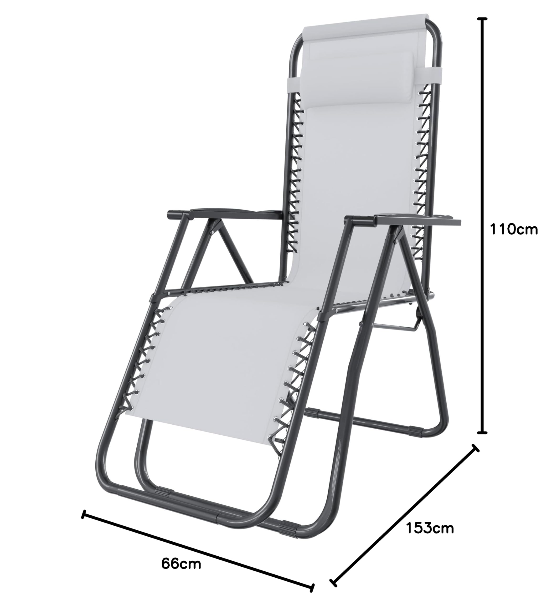 Arreditaly Sedia Sdraio A Gravità Zero Da Giardino Poggiatesta Regolabile Sedia Pieghevole Oscillante Ergonomica Traspirante Zero Gravity Da Esterno Piscina Mare Portata Massima 120 Kg (Bianco)