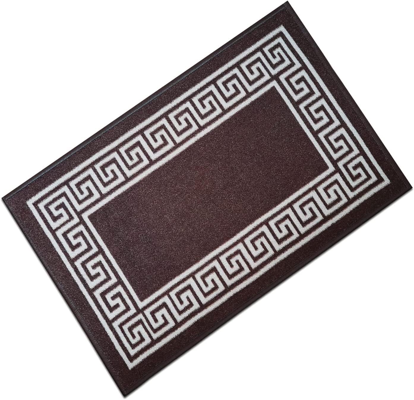 Rugs Shop Door Mats Indoor Non Slip Mat Carpet Runners for Hallways Geometrical Border Low Profile Washable Runner Rug Kitchen