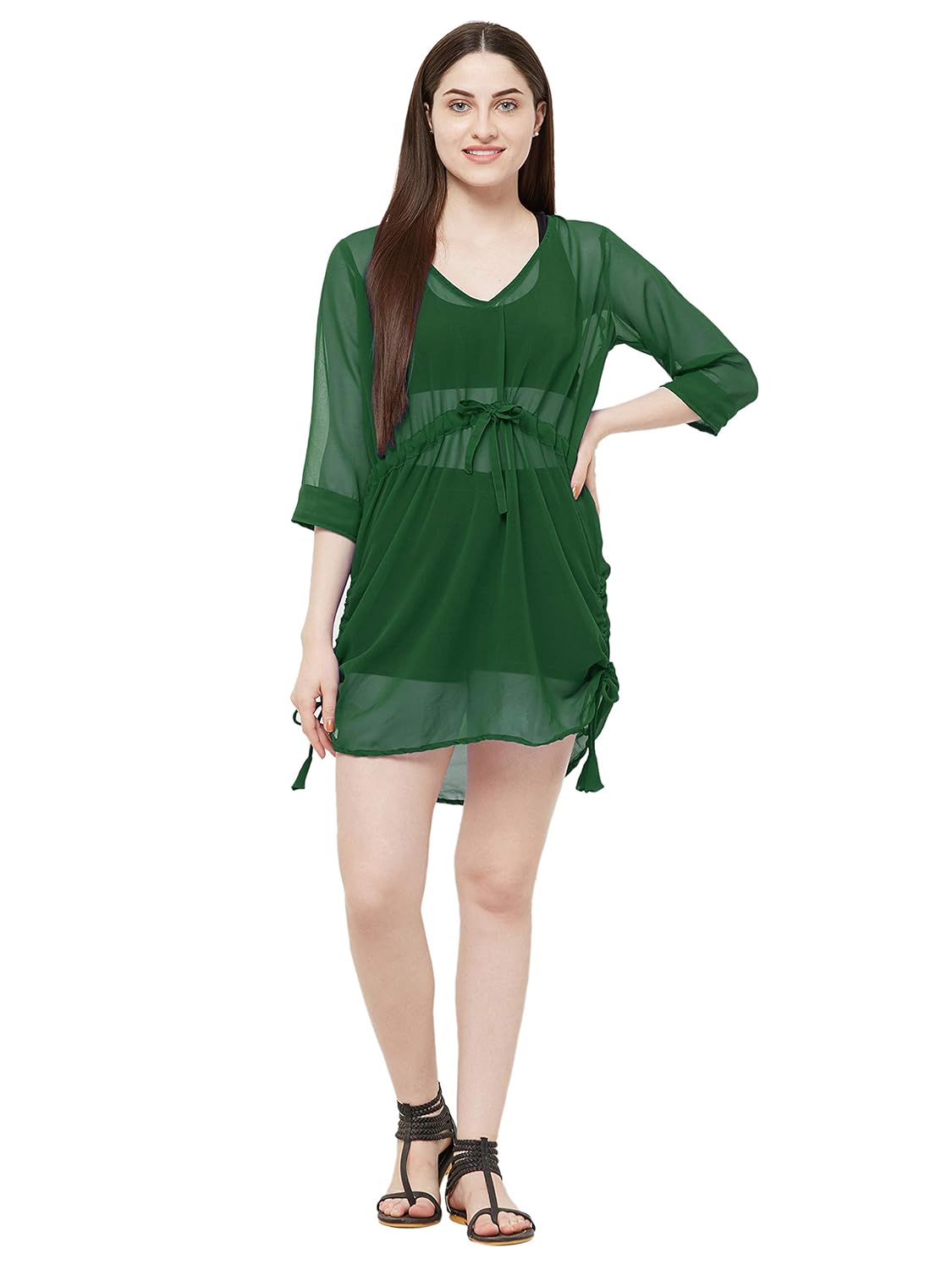 MIRCHI FASHION Women's Beachwear Kaftan Bikini Boho Body Coverup with Drawstring (SK576 - Dark Green) - Review, Price and Buying Guide