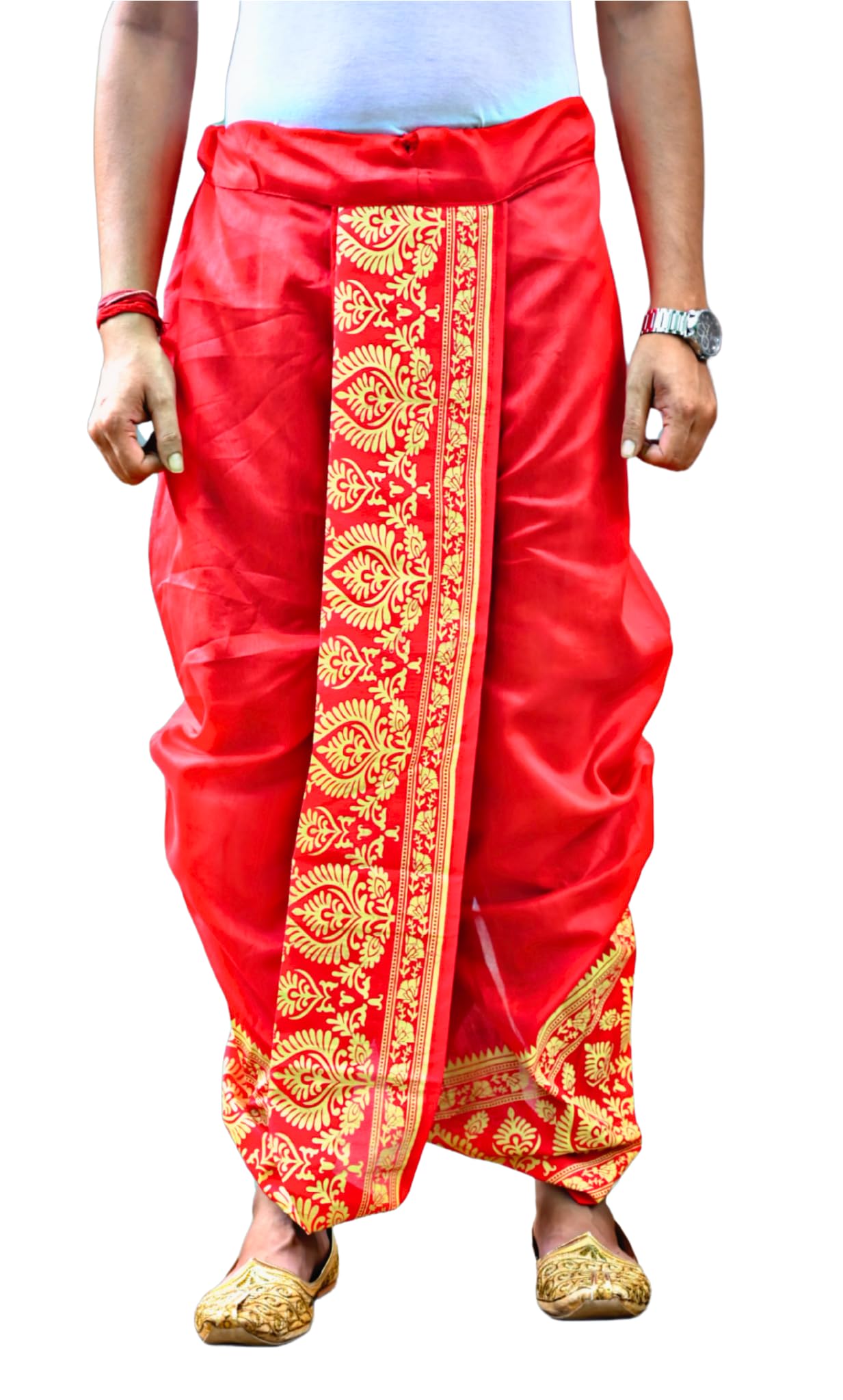 Men's Ready To Wear (Pant System) Marwadi Printed Dhoti For Marriage, Pooja, Festival etc. (GC008)-image-27