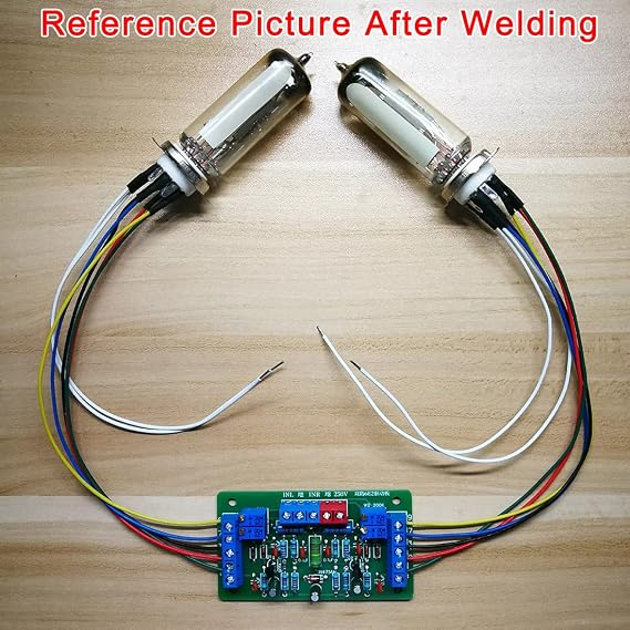 Dual Way Magic Eye 6E2 Tube Audio Level Indicator Module, 1 Set | VU Meter, Music Spectrum, Vacuum Tube Level Indicator, Driver Board, DIY Kits