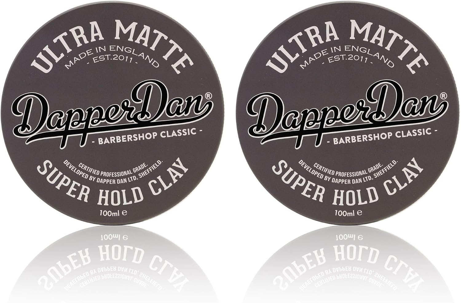 Dapper Dan Ultra Matte Hair Clay, Super Hold Hair Clay for Men, Long Lasting, Extra Strong Clay with Easy Application, Gently Fragranced, 2 x 100ml