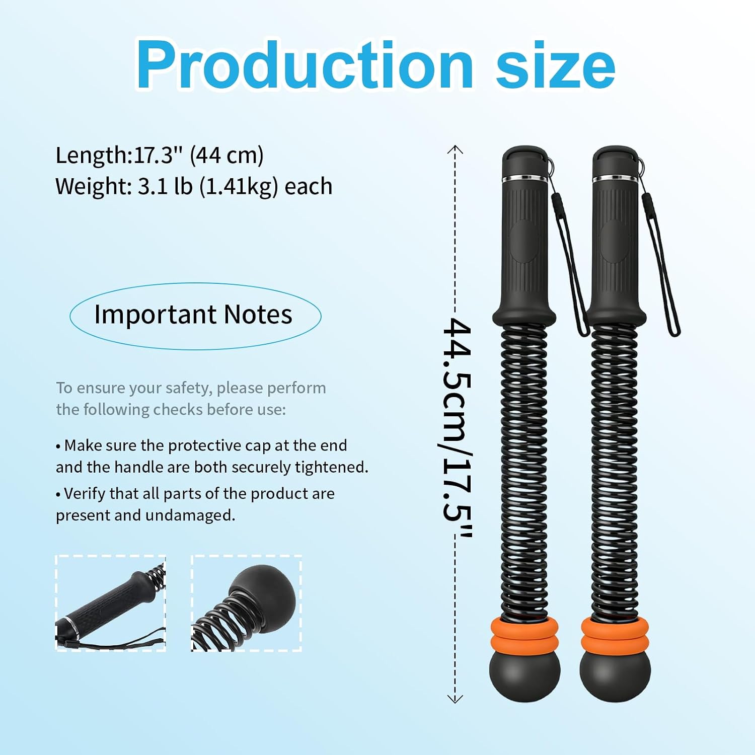 2PCS Adjustable Weighted Ropeless Battle Ropes,Weighted Cordless Battle Ropes for Home Gym with Non Slip Handle,Portable Exercise Battle Rope for Men Women Advanced Workout(Black)