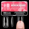 Diboniur Medium Square Nail Tips - 550PCS Full Cover, 11 Sizes Half Matte Soft Gel Tips for Gel Extensions, French Manicure and Nail Art