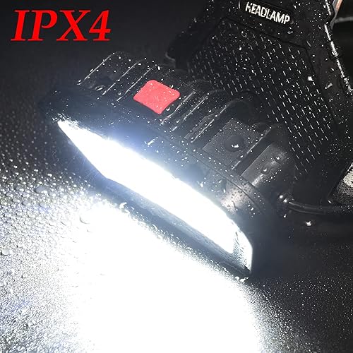 Miniatura 8 de DARKBEAM COB Linterna Frontal Reflector Recargable por USB con Luz Roja, 2000 Lúmenes Faro LED - Mantenimiento del Automóvil y Construcción Nocturna