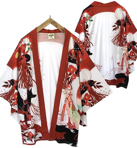 Amazon サユム ニュールック 和風 カーディガン カートゥーン 日焼け止め オリジナル 羽織 振袖 着物 カップル レトロ感 お揃い アセクシュアル 夏 カートゥーン アウトウエア レッドm カーディガン ボレロ 通販