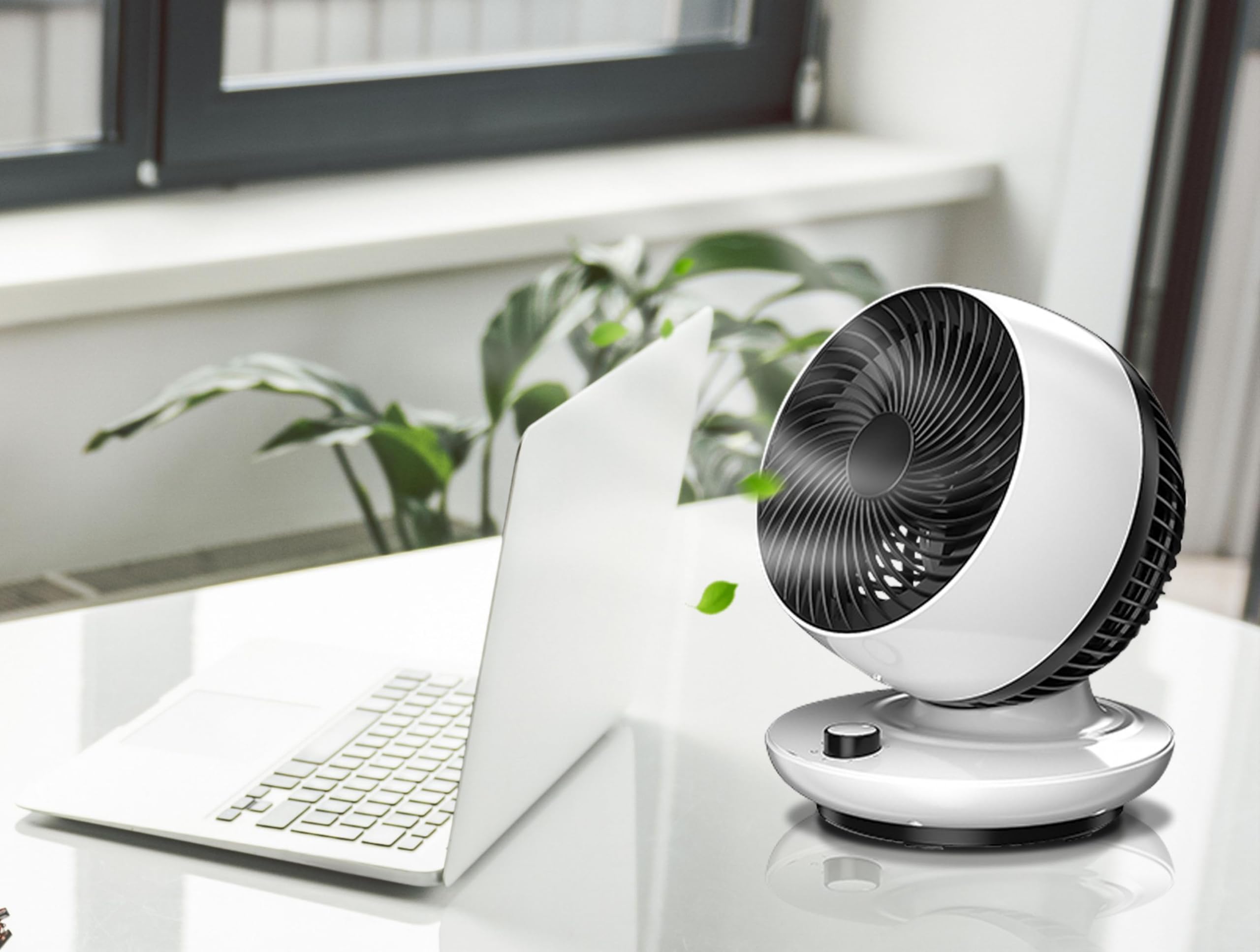 PUR LINE | Ventilador de Sobremesa 45W con Oscilación Vertical de 90º – 3 Velocidades, Diseño Compacto y Bajo Consumo, Ideal para Hogar u Oficina