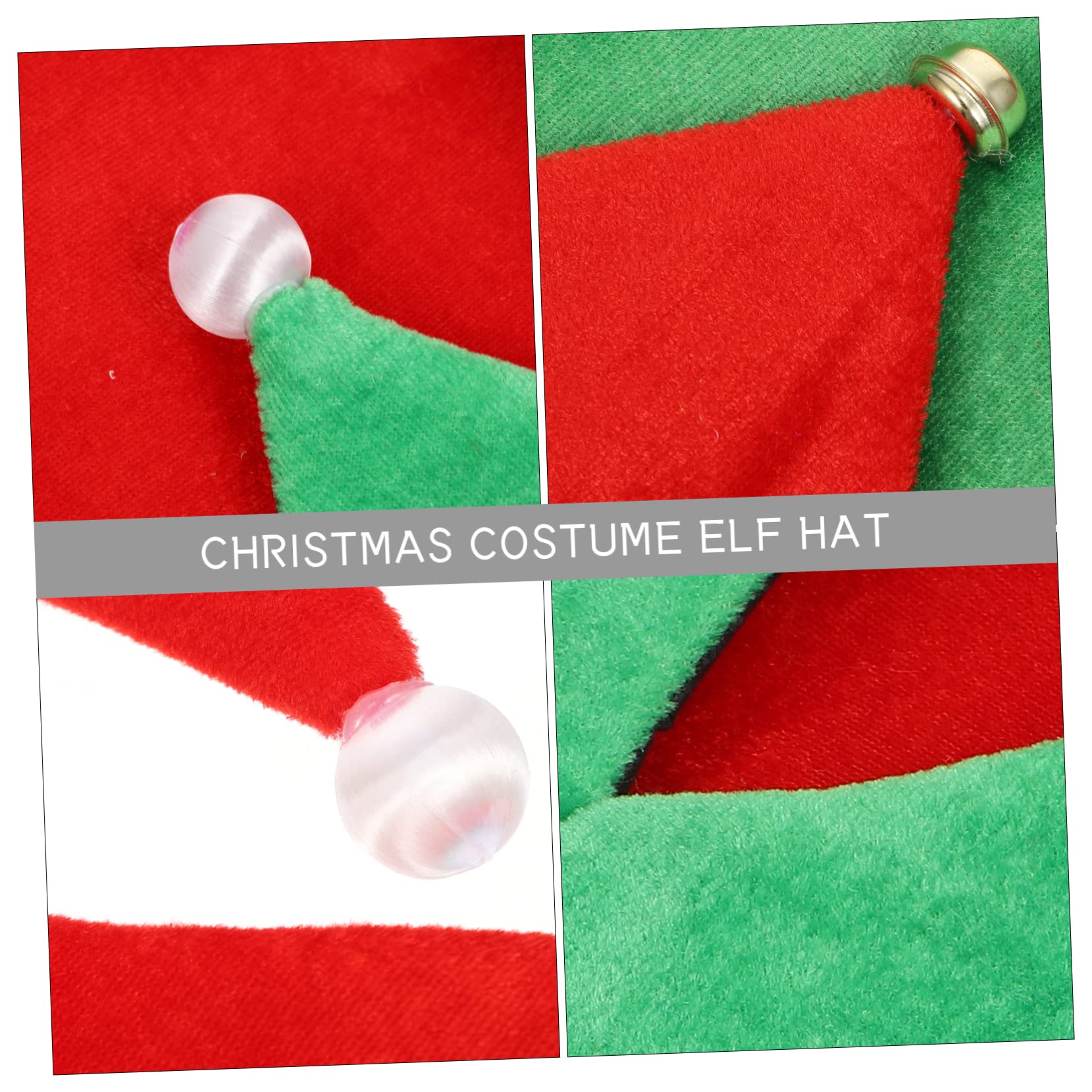 MAGICLULU 4 Pz cappello da elfo di natale cappello da Babbo Natale cappelli da elfo di feltro di accessori accessori natalizi ornamenti per cappelli di stoffa