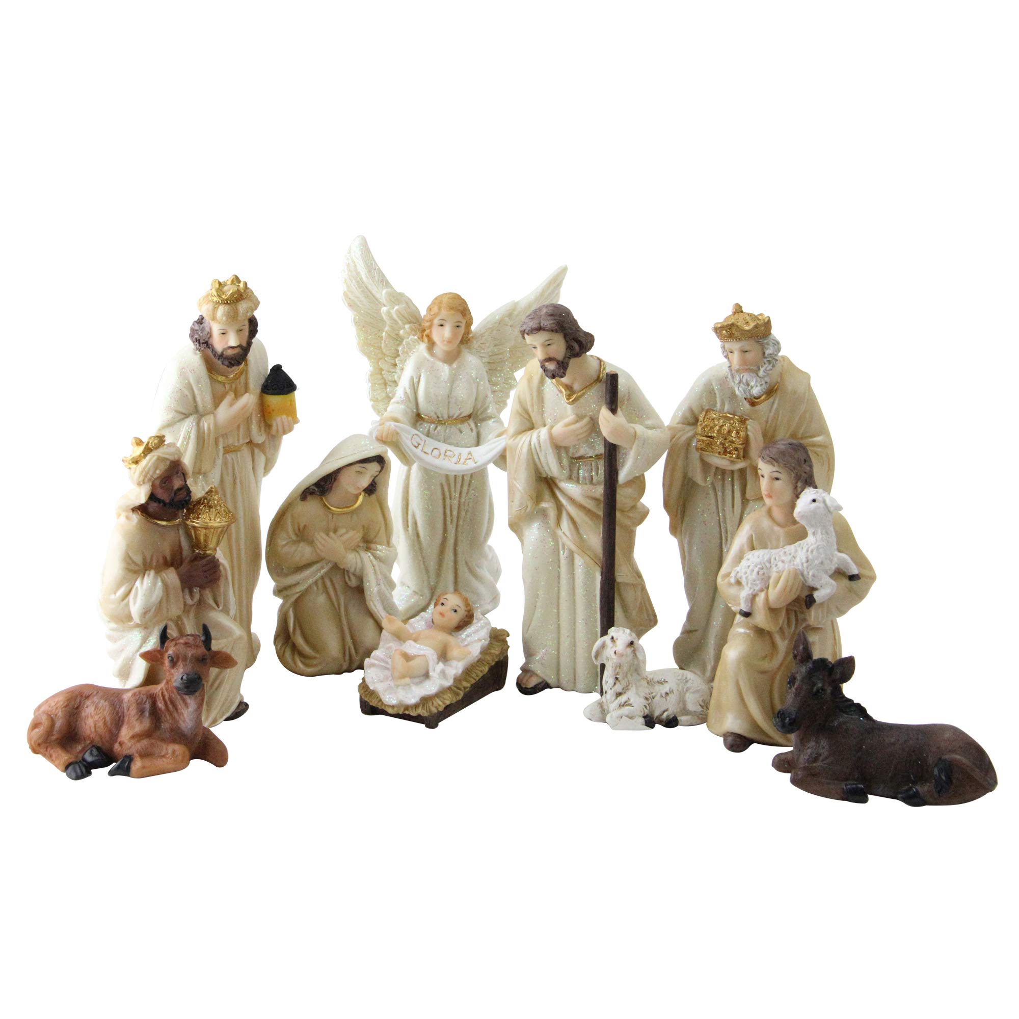 NORTHLIGHT QR01726 Christmas Nativity Figure Set with Accents