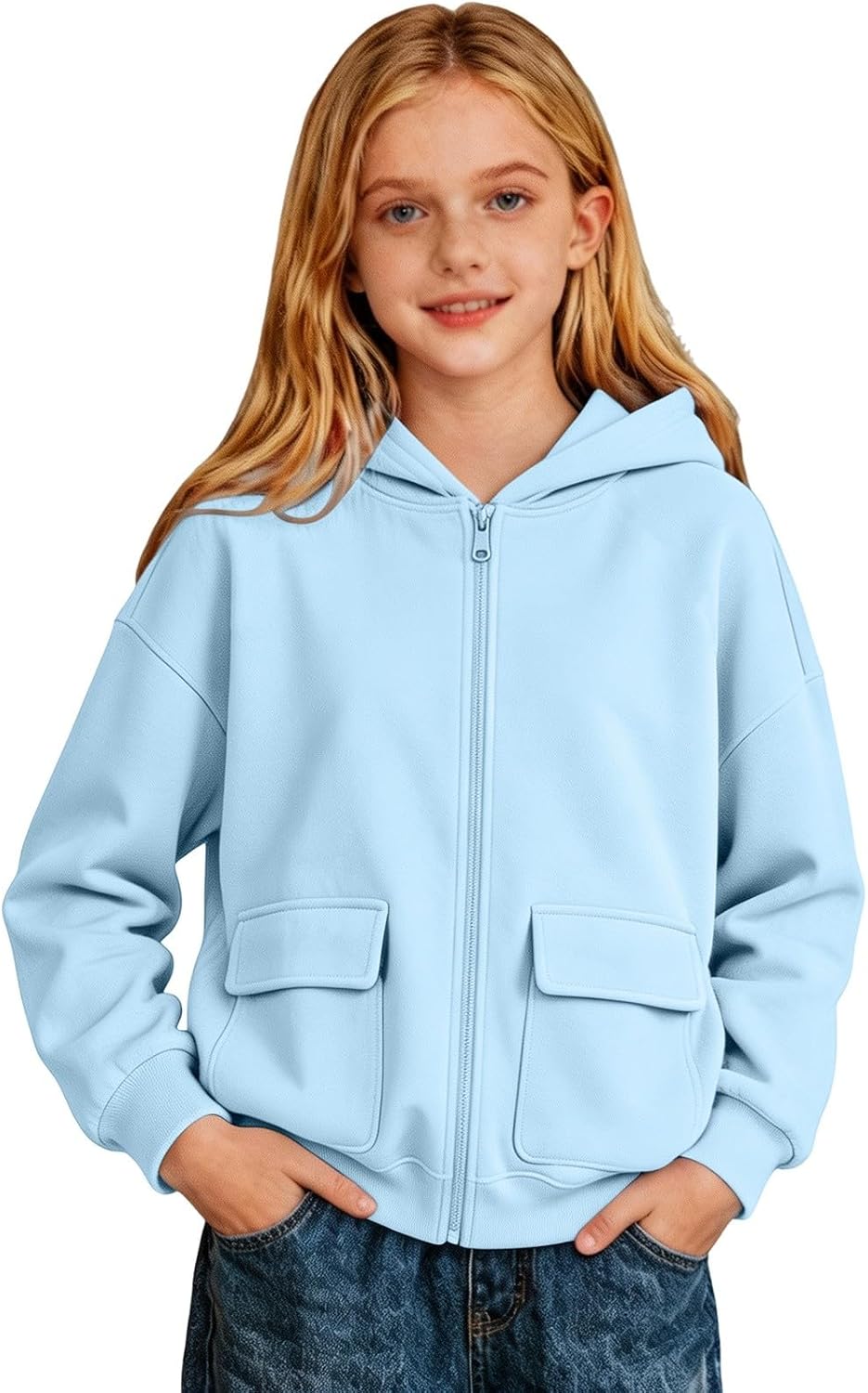Girls Crewneck Sweatshirts Long Sleeve Cute Hoodies Pullover Tops Kids Athletic Drop Shoulder Sweatshirt Fall Clothes