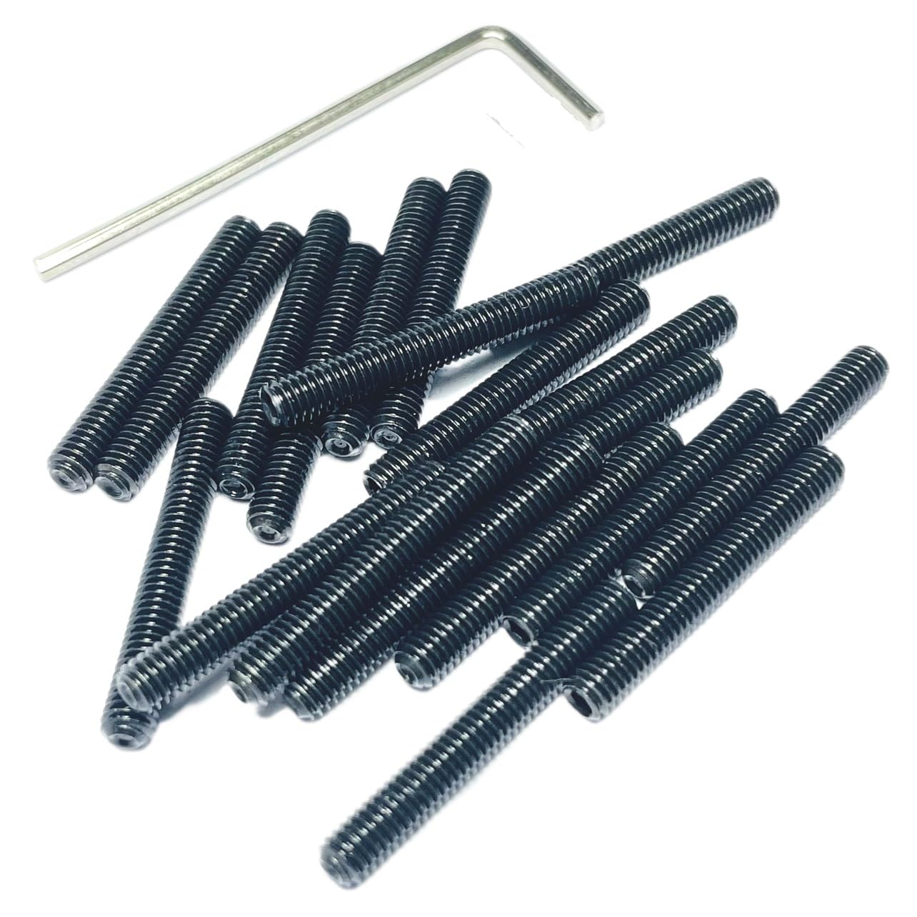 Set Screws M4 304 Stainless Steel Allen Head Hex Hexagon Socket Set Screws with M2 Allen Wrench (M4 x 30mm)