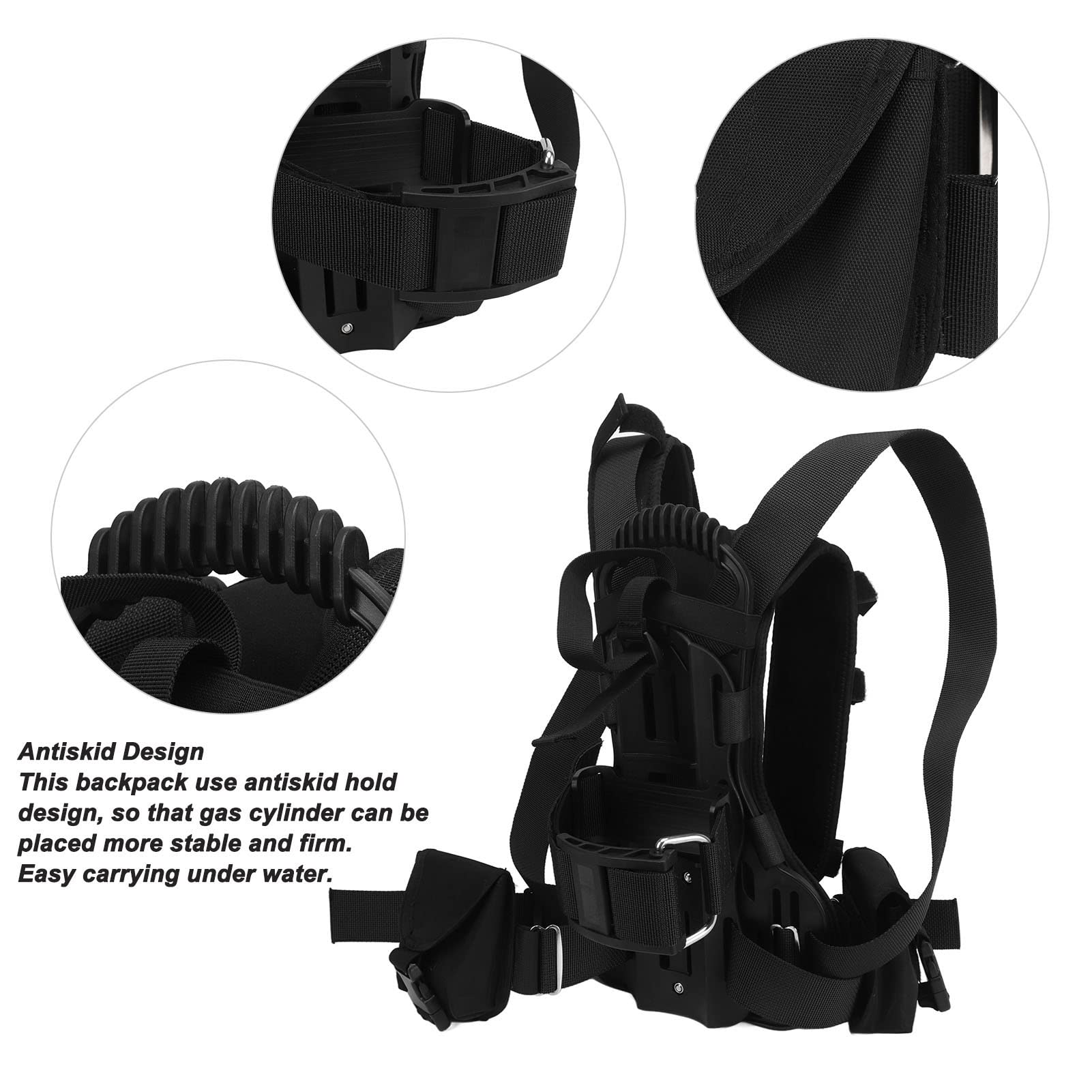 RiToEasysports Diving Bracket, Adjustable for Gas Cylinder Bundling Dive Backpack with Strong Buckles Widely Used in Diving and Underwater Production