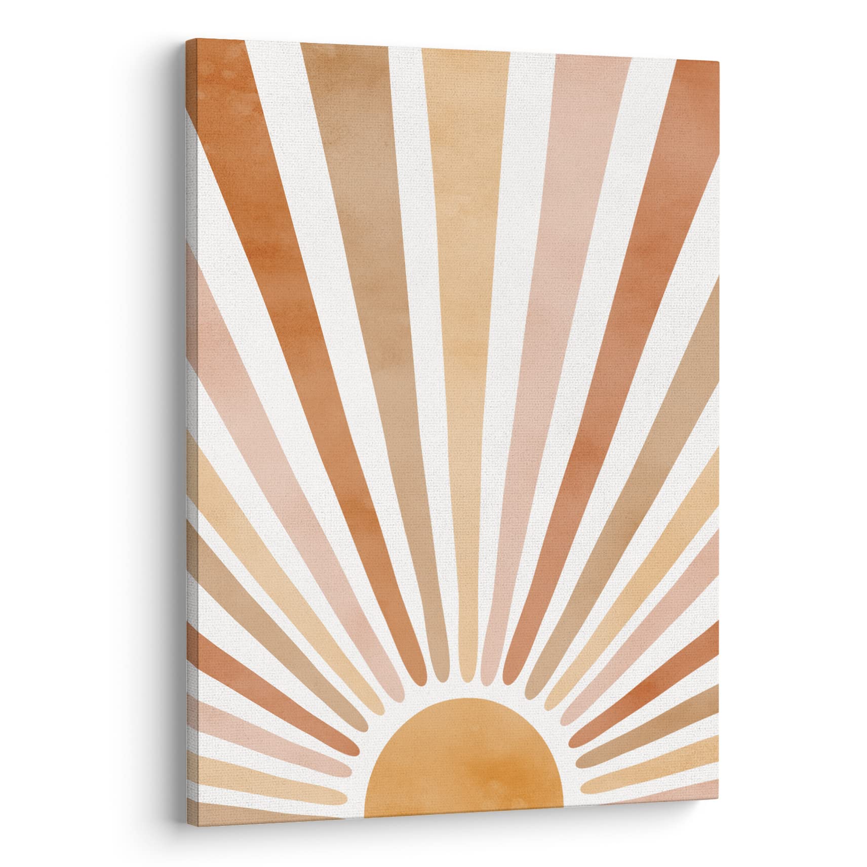 XWELLDAN Boho Watercolor Sun Sunset Sunrise Wall Art Canvas Prints, Boho Sun Gifts for Women, Modern Bohemia Wall Art Decor for Home Bedroom Bathroom, 11 x 14 Inch, Framed