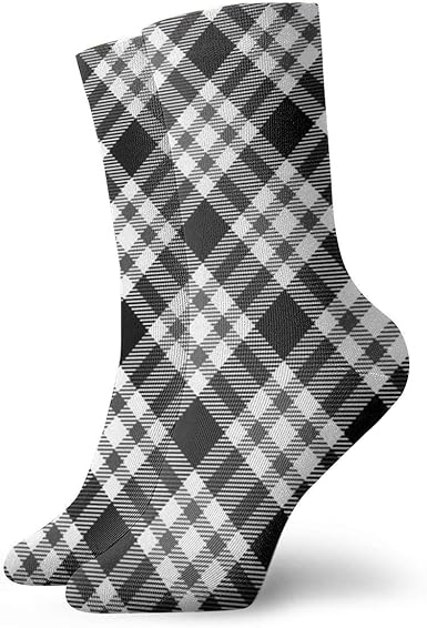 Schwarz-weißes Karomuster, niedliche Sportsocken, Wandersocken, Outdoor