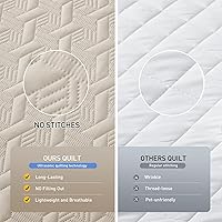 Vista 3 de Lavsiry Juego de ropa de cama acolchada de tamaño individual beige con funda de almohada, colcha ligera de verano, sobrecama, manta acolchada suave