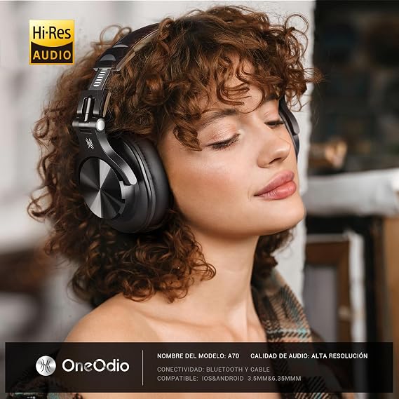 OneOdio A70 Bluetooth Over-Ear Headphones with Hi-Res Cable for Studio DJ