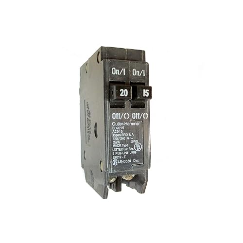 Eaton Cutler-Hammer BD2015 Type BR Duplex Twin 2 Pole 20A /15A Circuit Breaker Rejection Type