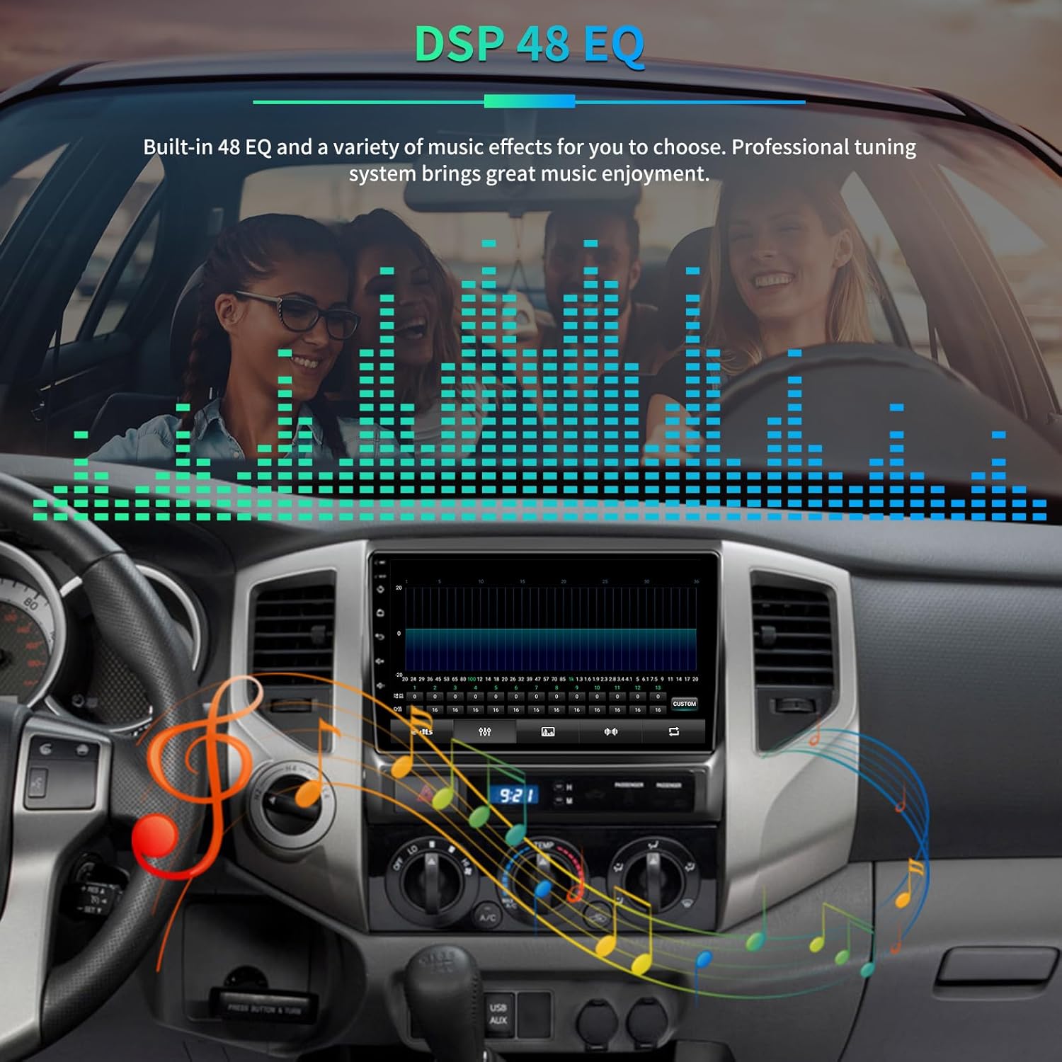 5GWiFi Upgrade 4GB+32GB Android13 Car Radio Stereo for Toyota Tacoma 2005-2015 Wireless CarPlay & Andriod Auto 9.2 Inch Touch Screen Android Car Radio with FM RDS GPS Navigation Bluetooth WiFi