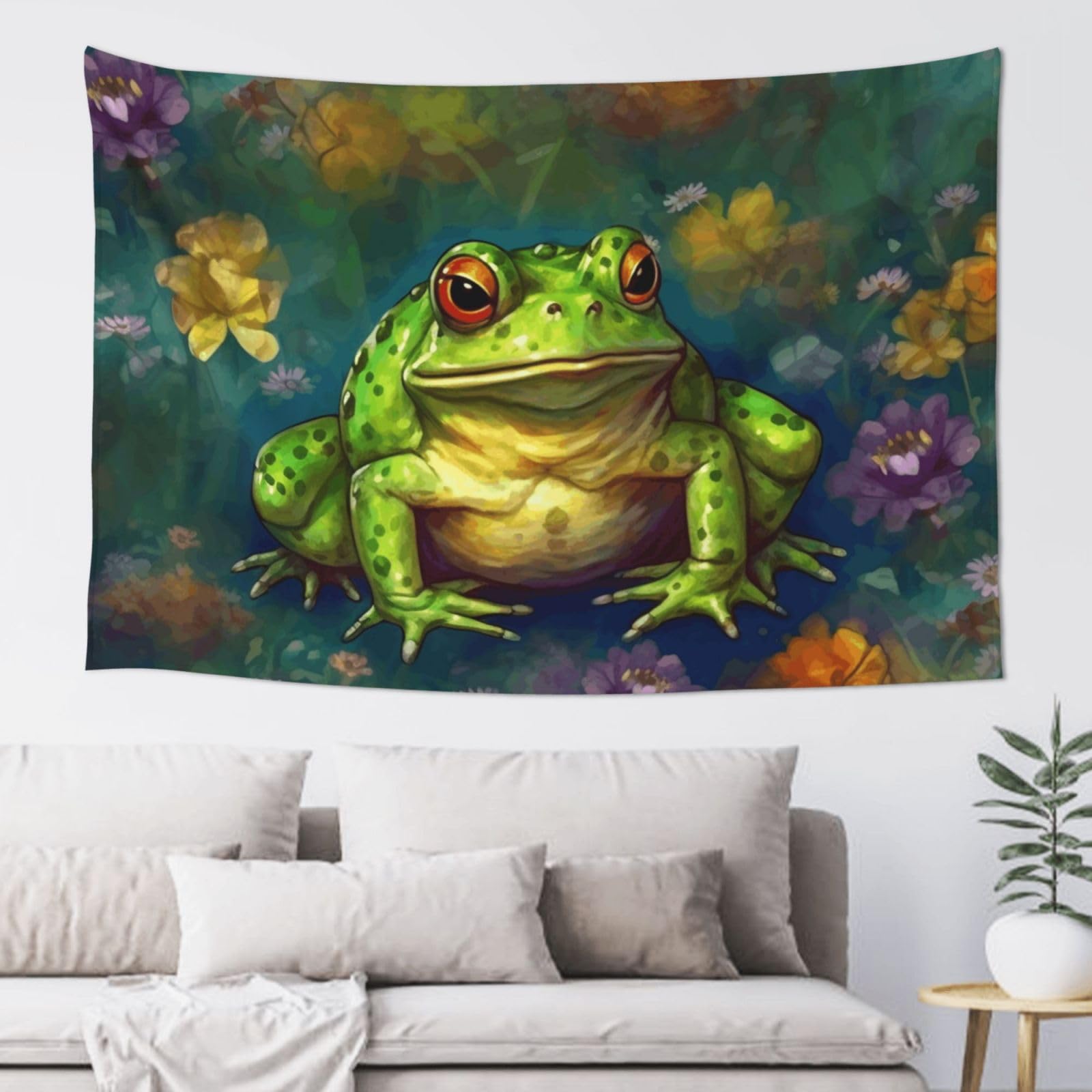 QLDETUPWLX Tapestry 152x102 cm Wall Hanging for Living Room Frog Tapestries Home Decor Soft Aesthetic Tapestries Hanging Decor Blanket Wall Tapestry for Bedroom Dorm Indoor Outdoor