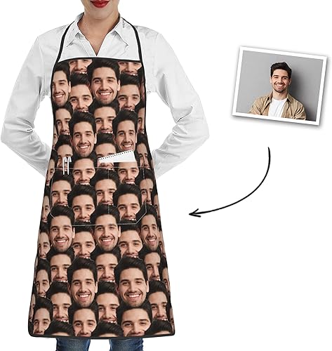 Delantal personalizado para mujeres y hombres, delantal de chef personalizado con bolsillos, añade tu diseño, delantal de cocina personalizado