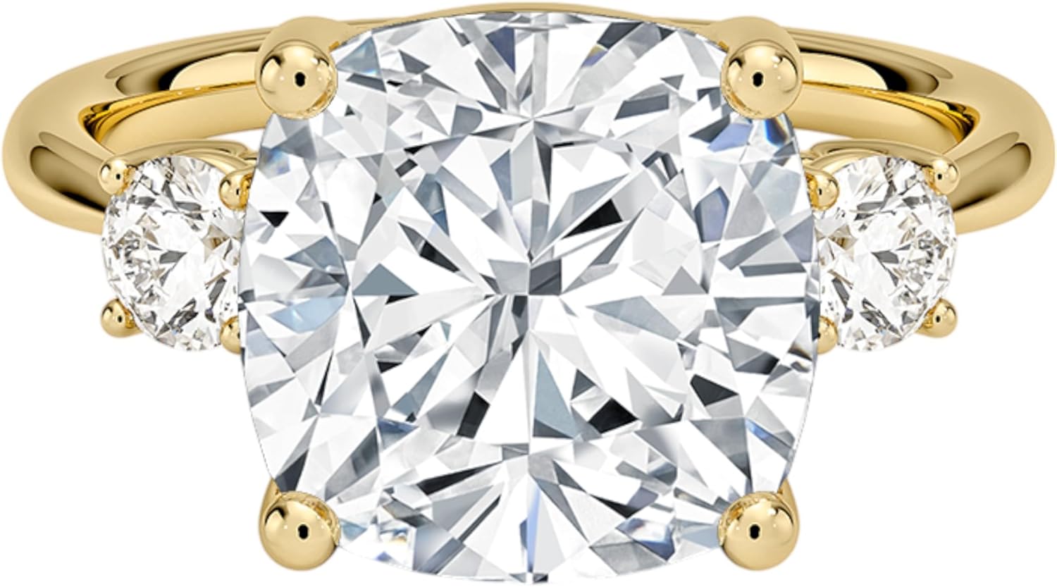 Three Stone 5 Carat IGI Certified Lab Grown Diamond Engagement Ring For Women, Prong Set Wedding Jewelry 10k,14k,18k Solid Gold & 925 Sterling Silver (E-F Color, VVS2 Clarity)