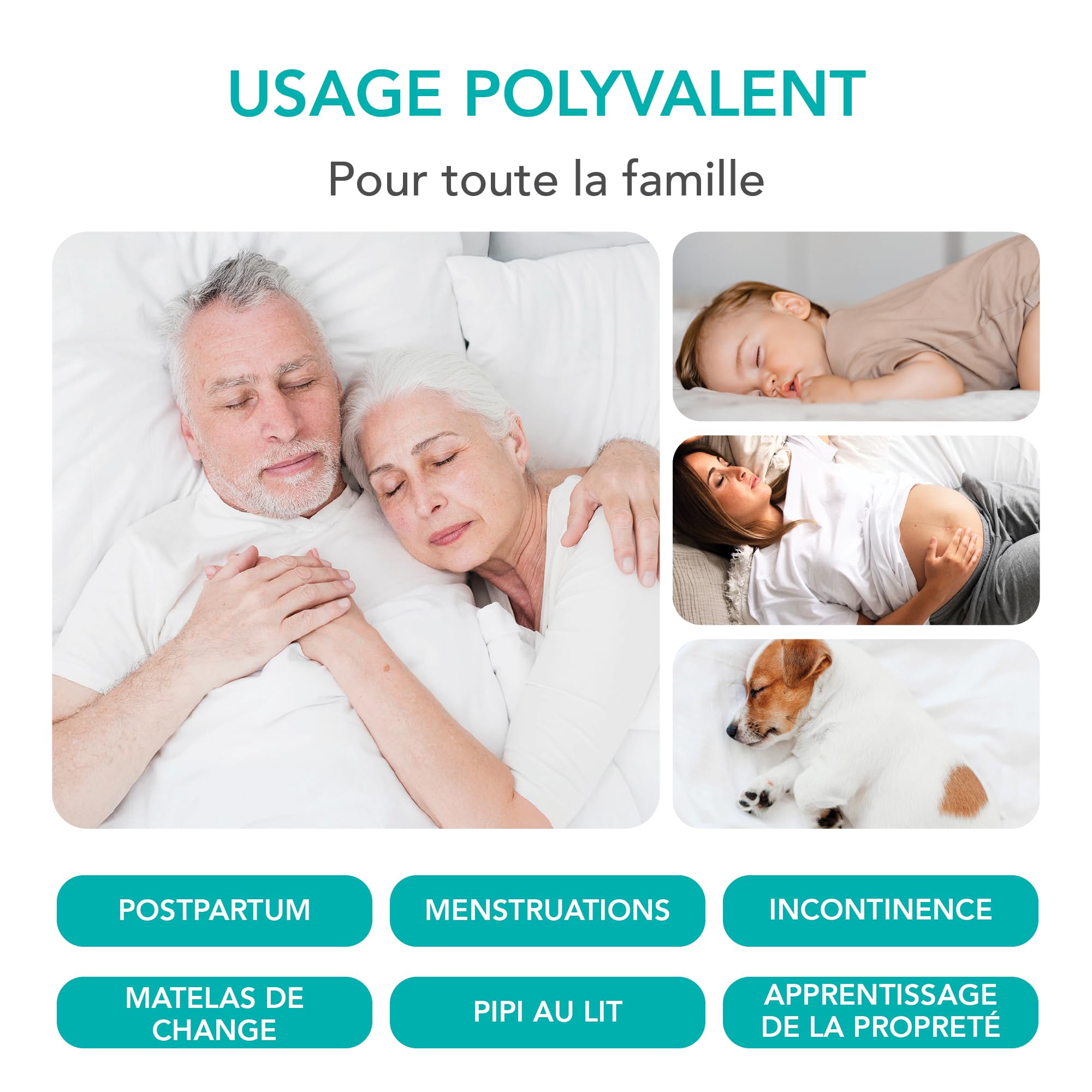 Ôhm 2X Alèse Lavable Incontinence 90x160 cm – Protège Matelas Imperméable Haute Absorption pour Fuites Urinaires, Protection Lit Nuit & Quotidien Adulte, Oeko-TEX