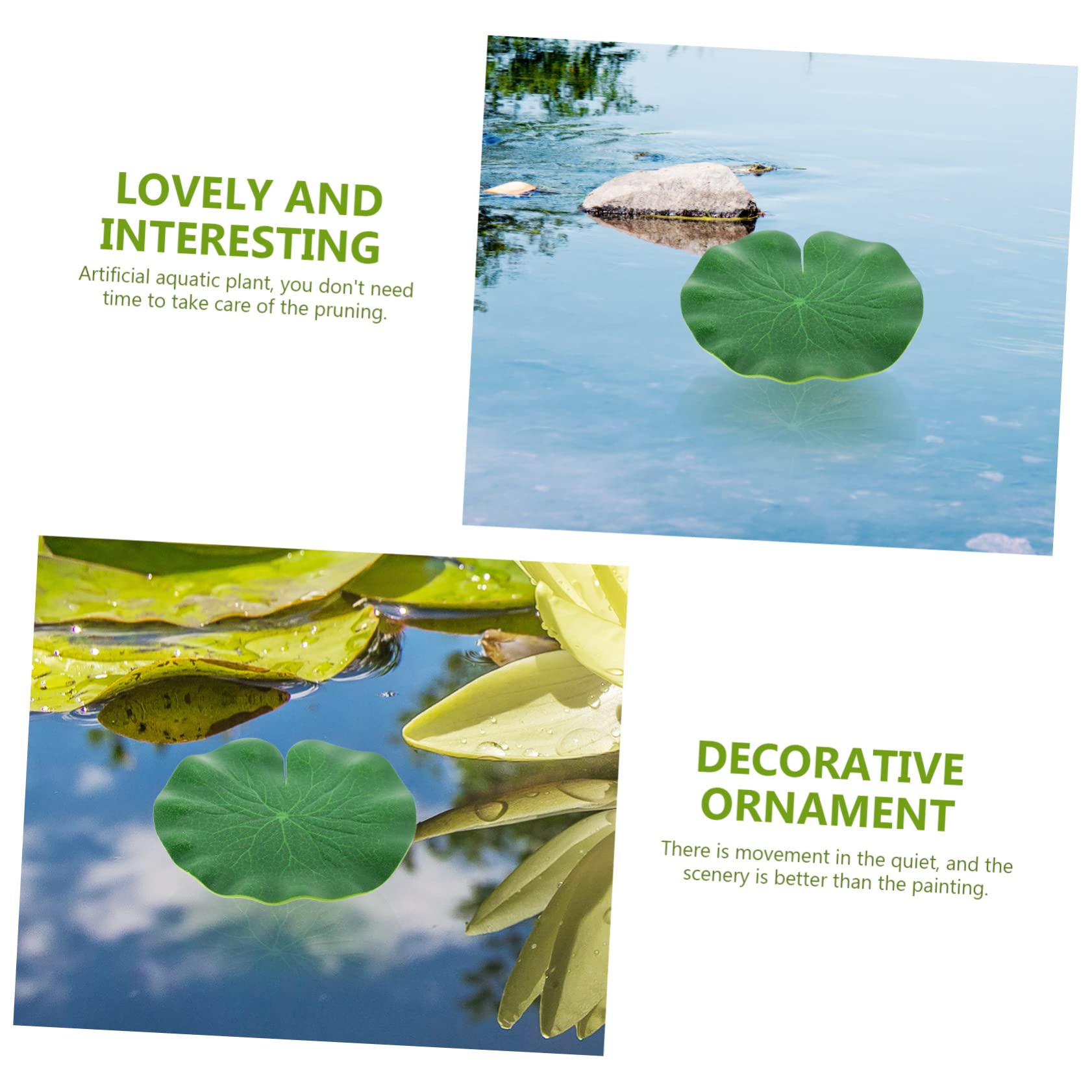 Ciieeo 4 Juegos Hoja de Loto de lenteja de Agua simulada Decoraciones de Acuario Plantas Artificiales Aqua Plant decoración pecera Plantas de Peces Betta Hierba de cría de Peces páginas