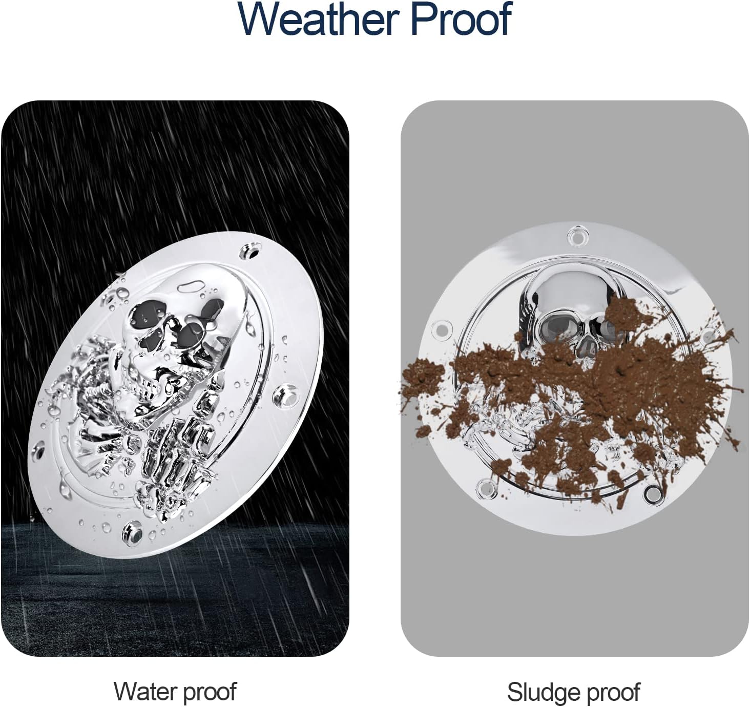 3D Skull Derby Timer Cover and Points Covers 5 Holes for 1999-2014 Harley Twin Cam Touring Road King Electra Glide FLHR FLHX FXST Dyna Derby Cover Engine Timing Cover(Chrome B)