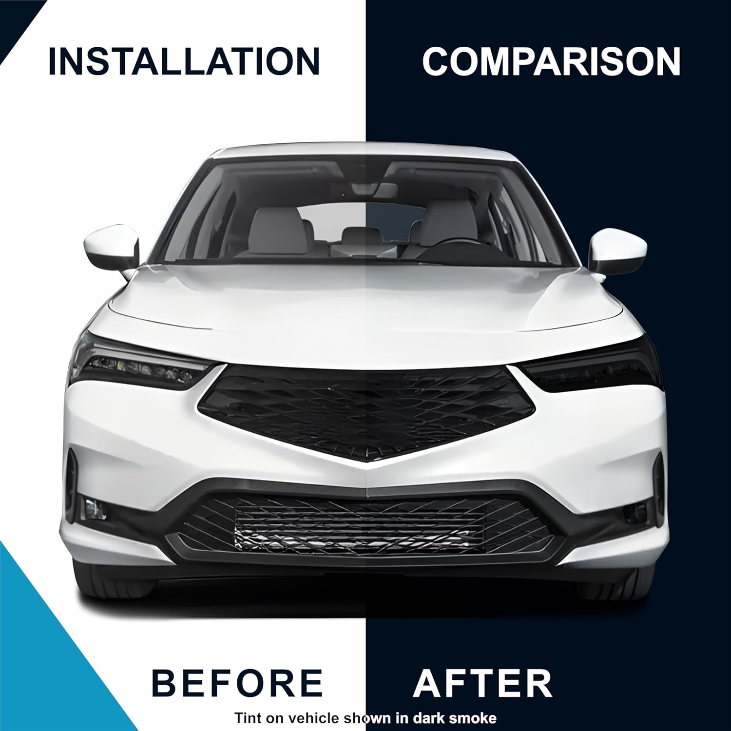 Pre-Cut Headlight Fog Lights & Taillight Light Tint Kit Compatible with Acura Integra 2023-2025 | Precision Cut Stretchable PPF Vinyl Overlay Cover Wrap (Light Smoke)