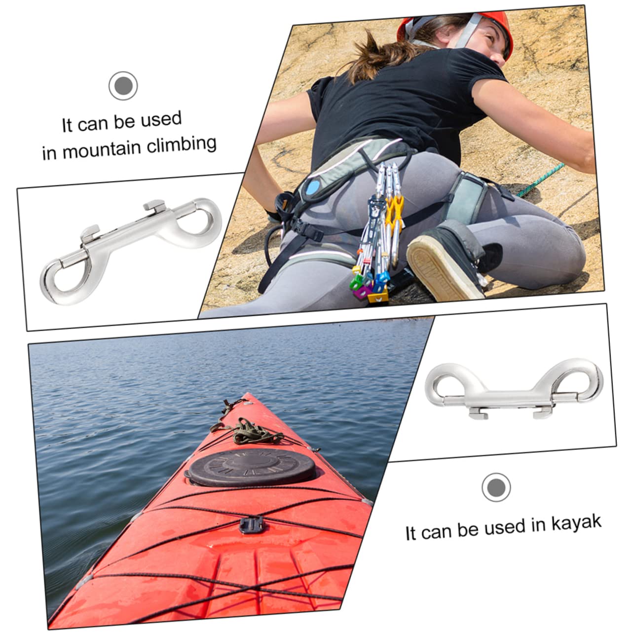 8Pcs Double Ended Hook Snap Clips Heavy Duty Trigger Hooks for Spearfishing Dog Leash and Home Use
