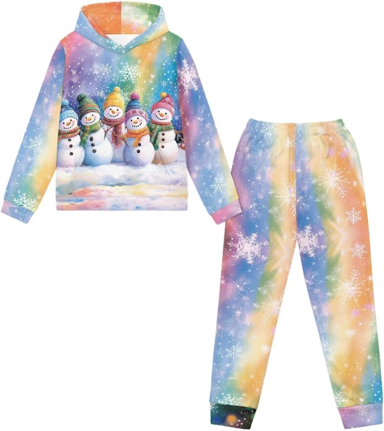 Christmas Kids 2 Piece Lounge Set Casual Sweatpants and Hoodie Sweatshirt 5-12 Y