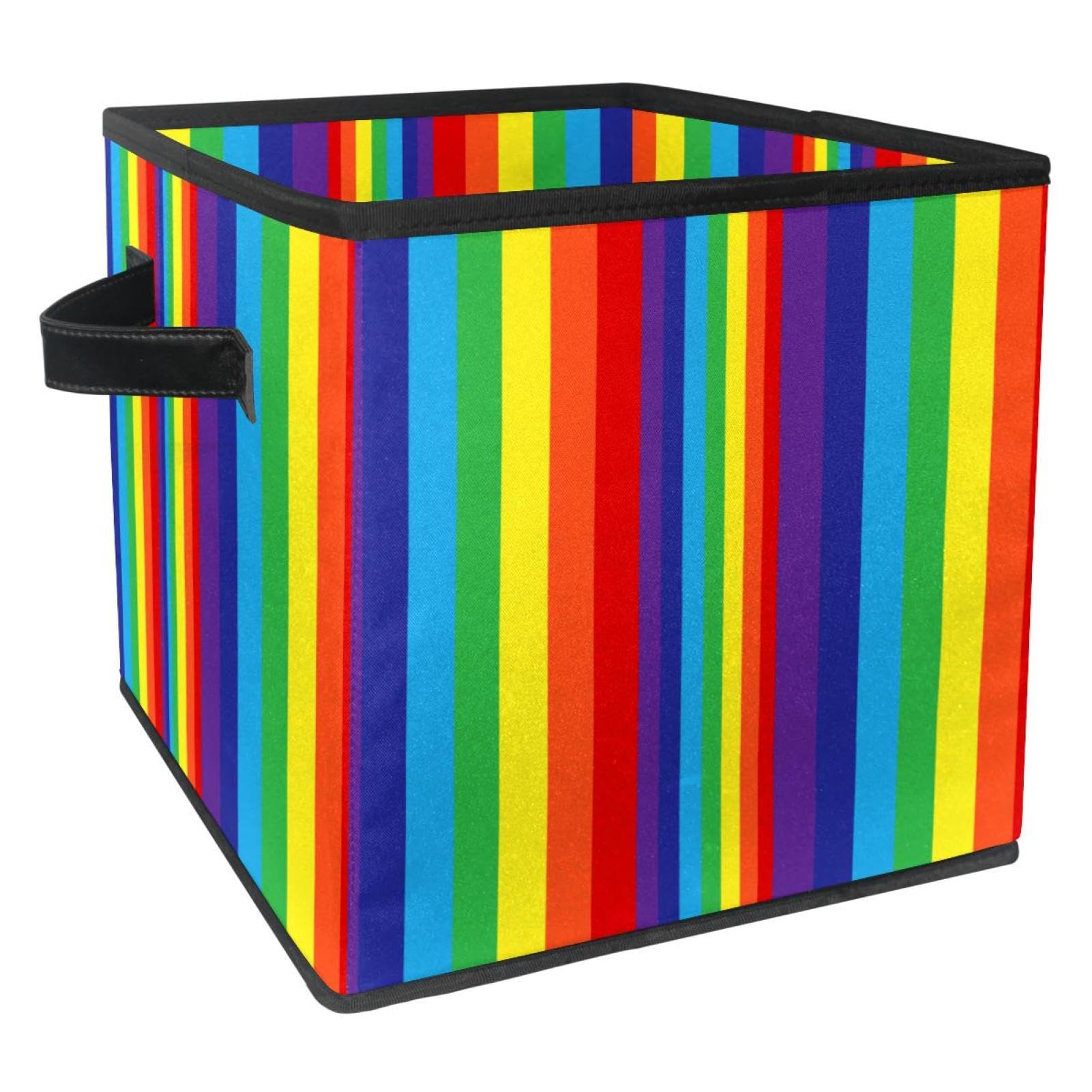 Cube de rangement en tissu pour chambre enfant | Organiseur de jouets coloré à rayures