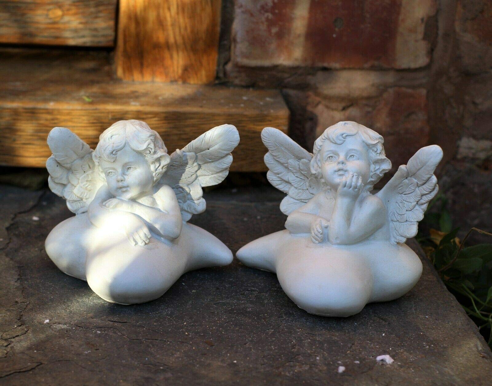 Hh Home Hut Multicolored (Pastel/Light Hues) Garden Ornament Home Decor Magical Fairy Angel Pair Figurine Statue