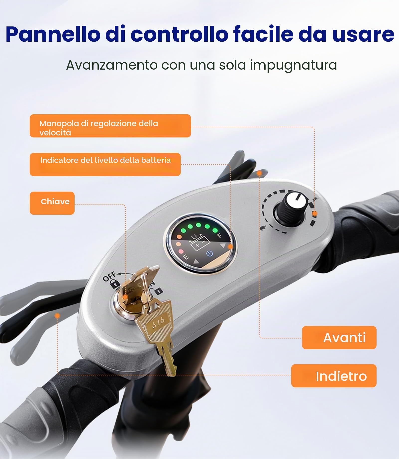 VOCIC D71 Scooter elettrico pieghevole disabili, 21 kg fibra di carbonio | con telaio regolabile fino a 150 kg, pieghevole, certificato aereo 20 chilometri, 5 anni (argento)