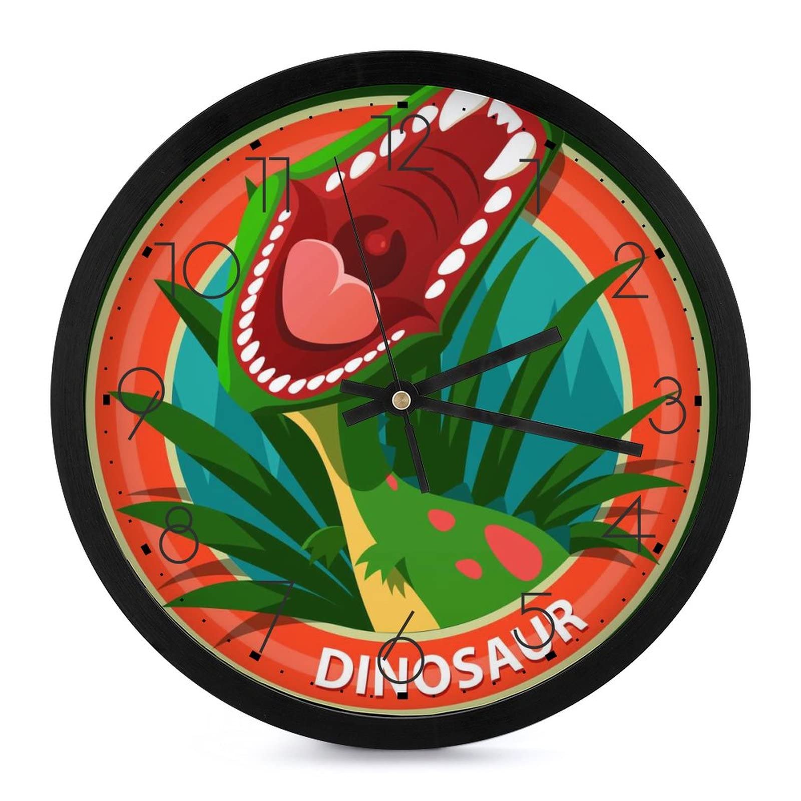 Pendule murale silencieuse dinosaure moderne mecanisme sans tic-tac pour chambre enfant