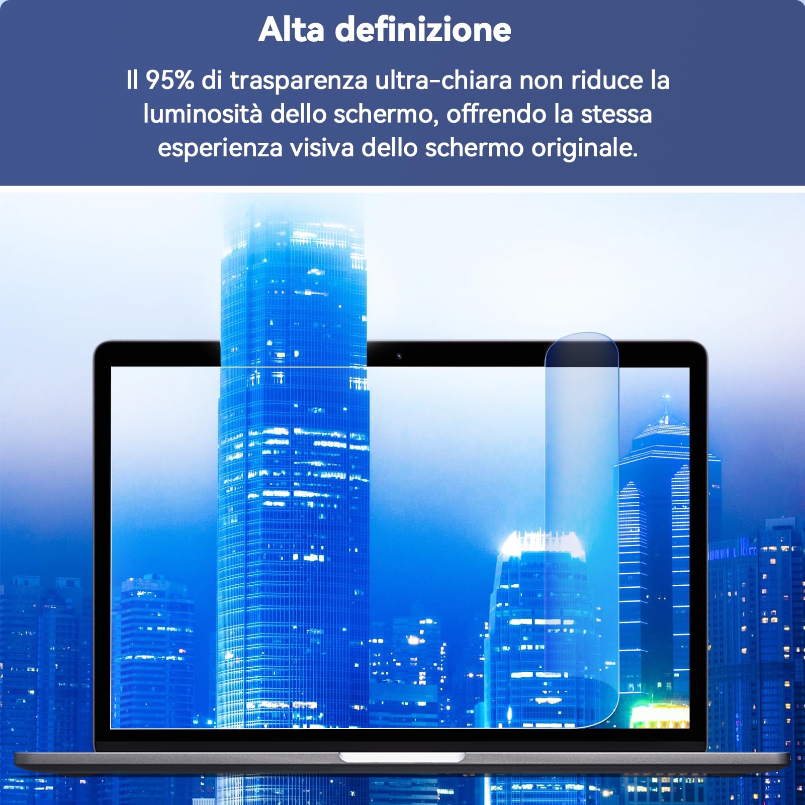 2 Pezzi Pellicola Schermo 16 Pollici 16:10, Filtro Anti Luce Blu per Schermo PC Compatibile con HP/Dell/Acer/Lenovo/Thinkpad/ASUS, Screen Protector Laptop Anti Scratch Protezione Degli Occhi