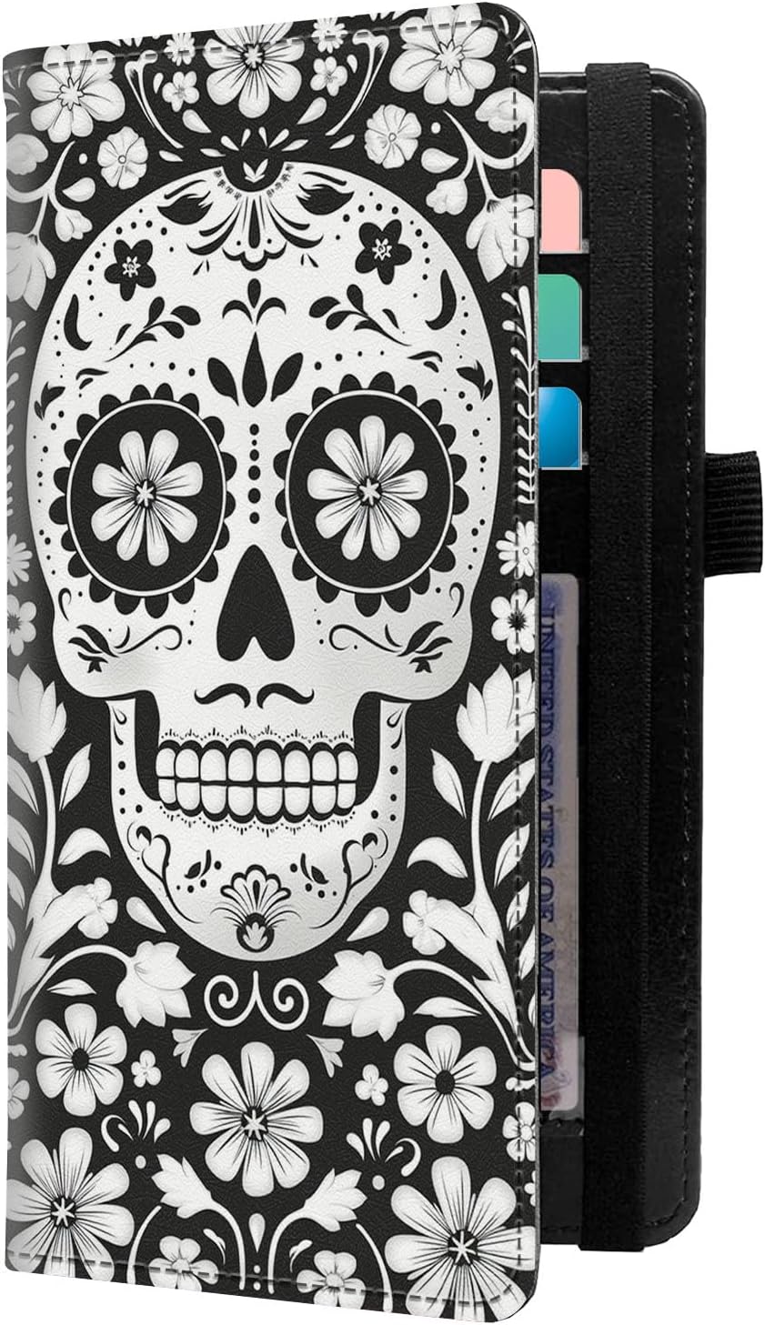Checkbook Covers Wallet, Leather Checkbook Holder | for Personal and Duplicate Checks with Elastic Strap, Epic Dragon on Castle Fantasy Check Book Cover for Men and Women