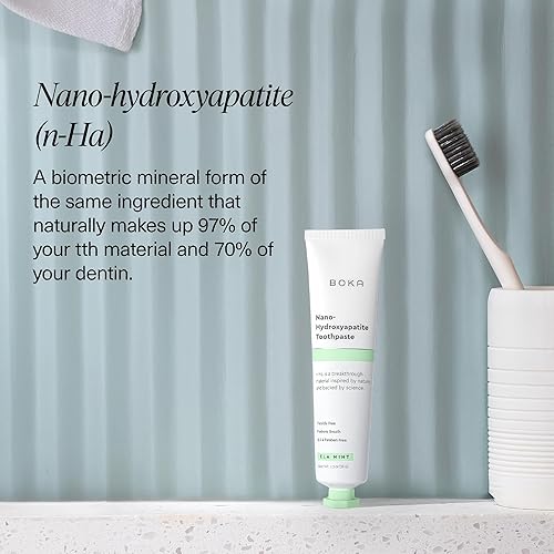 Miniatura 10 de Boka Pasta de dientes sin flúor, pasta de dientes nano hidroxiapatita, adecuada para dientes sensibles, para adultos y niños, cuidado bucal -