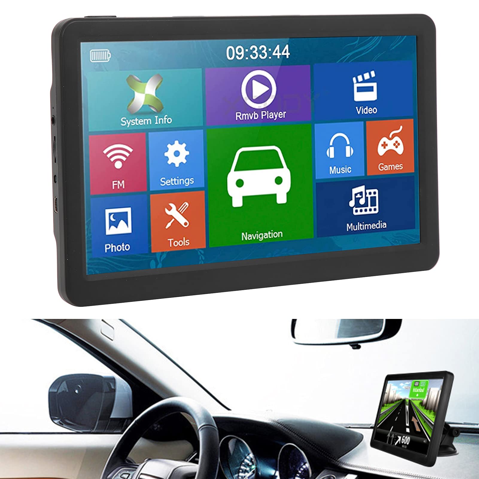 GPS-navigatie voor Auto, 9in 800x480 High-Res Display Touchscreen Voertuig GPS-satellietnavigator voor Windows CE 6.0 Universeel voor Auto Vrachtwagen