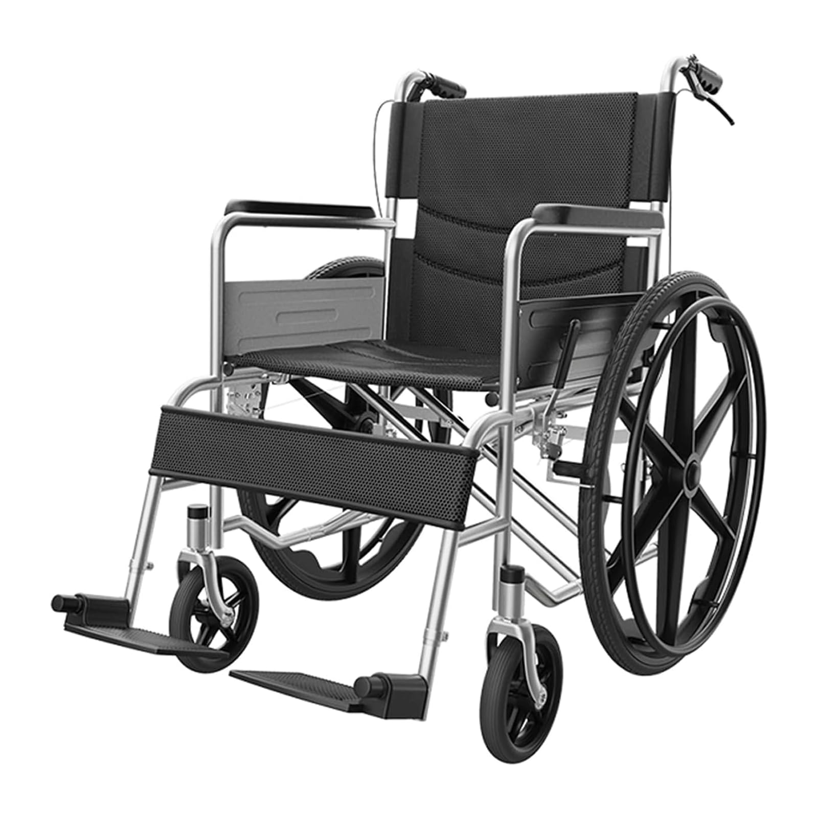 Wózek inwalidzki Rolstoelen Transportrolstoelen van koolstofstaal Verstelbare pedaalrolstoel Opvouwbare rolstoelen Belasting Transportstoel van 220 lbs wygodne