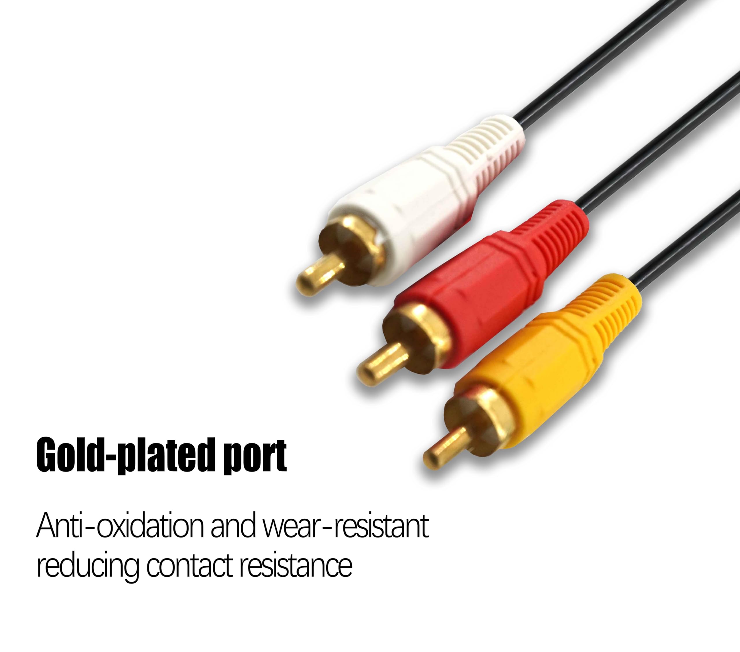 Kabel wyjściowy audio wideo 3,5 mm na 3,5 mm TRRS RCA na 3 gniazda RCA męskie, kompatybilny z TV, smartfonem, MP3, tabletem, głośnikami, kinem domowym, 3 m